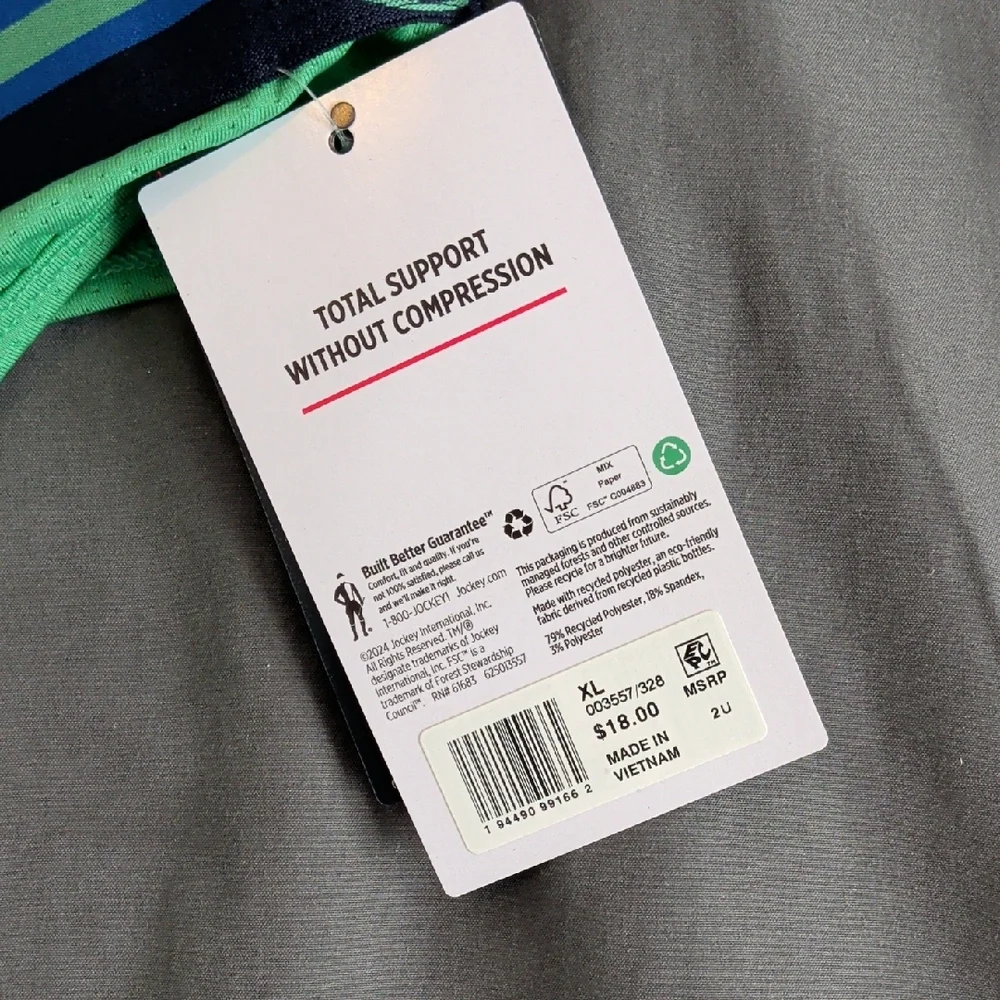 Jockey Sport® Stability Pouch Microfiber Thong - Size XL (40